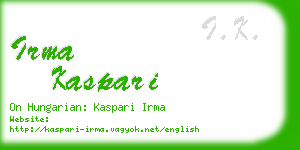 irma kaspari business card